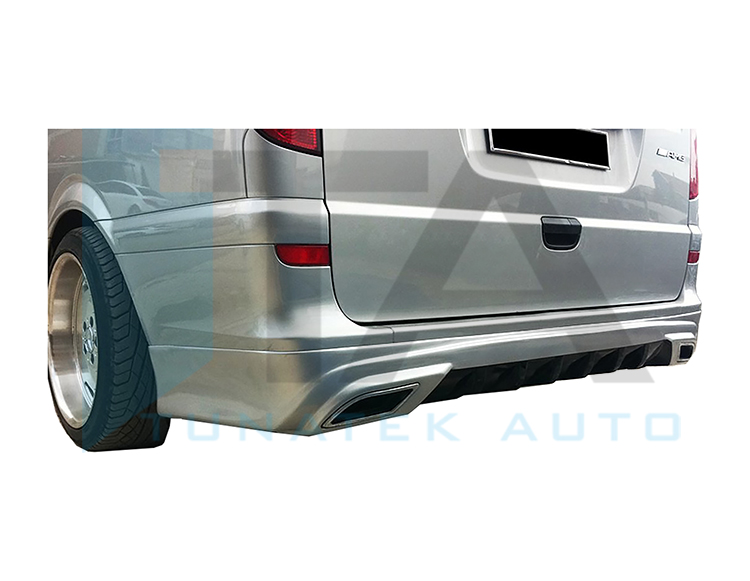 2003-2014 Rear Bumper Spoiler - Double Exhaust (VITO W639 Facelift)